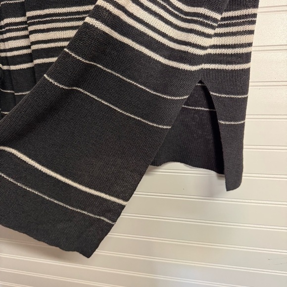 Eileen Fisher Sleeveless Organic Linen Crepe Knit Bateau Neck Poncho Sz M asymm - Picture 12 of 13